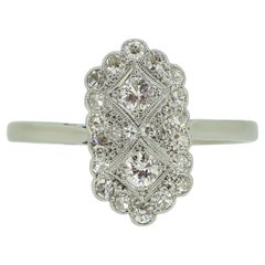 Anillo Placa de Diamantes Estilo Art Déco 0,50 Quilates