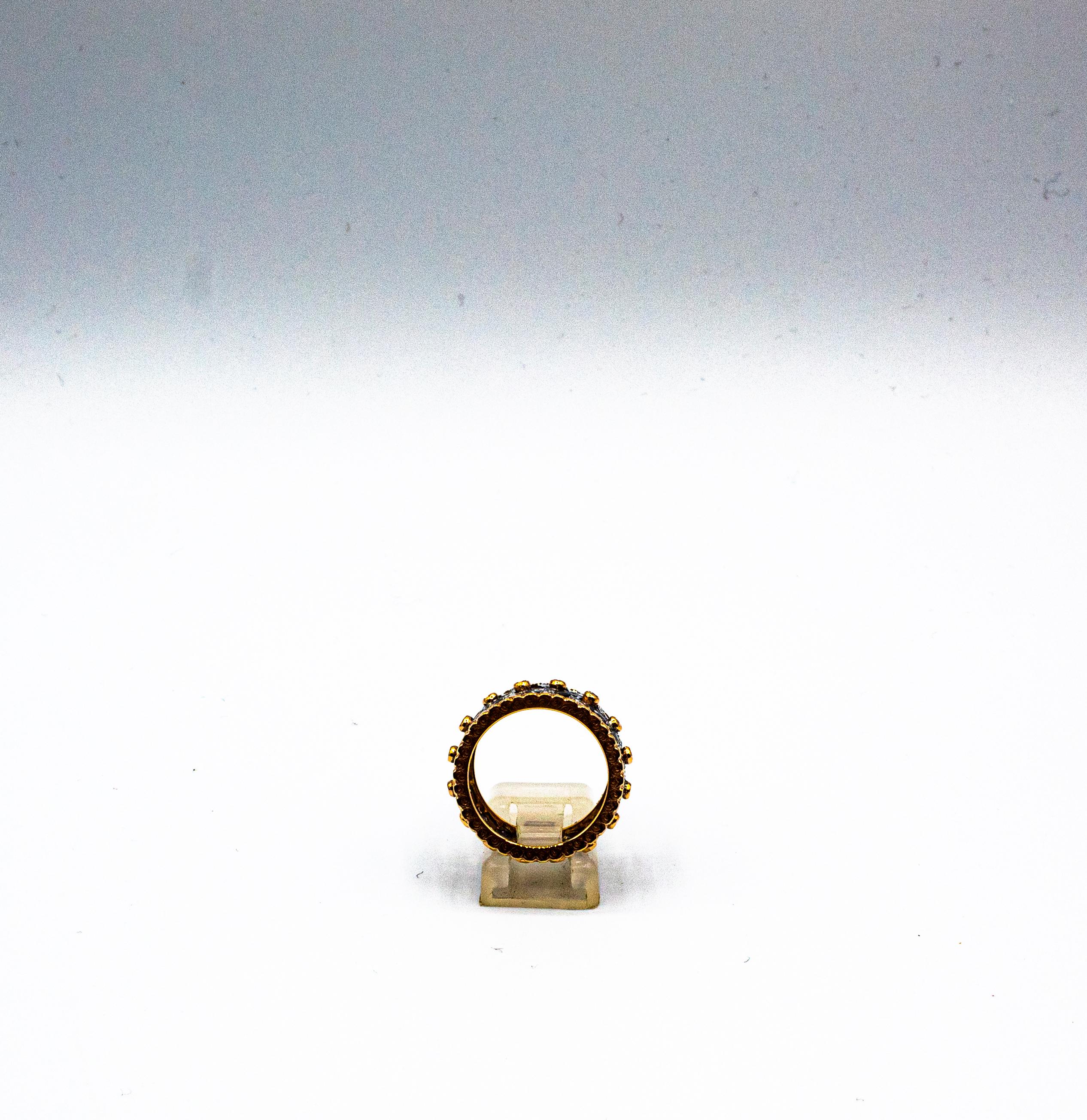 Anillo de oro amarillo con diamante talla rosa blanco de 0,50 quilates estilo art déco Art Decó en venta