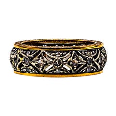 Gelbgoldbandring mit 0,50 Karat Diamant im Weiß- und Rosenschliff im Art-déco-Stil