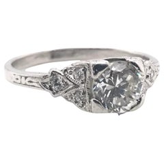 Vintage Art Deco Style 0.65 Carat Platinum Diamond Engagement Ring