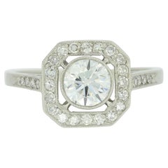 Art Deco Style 0.70 Carat Diamond Cluster Ring