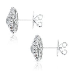 Art Deco Style 0.70 Ct. Each Diamond and Channel Set Emerald Earrings, Platinum