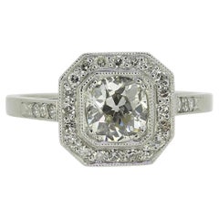 Art Deco Style 0.75 Carat Diamond Cluster Ring