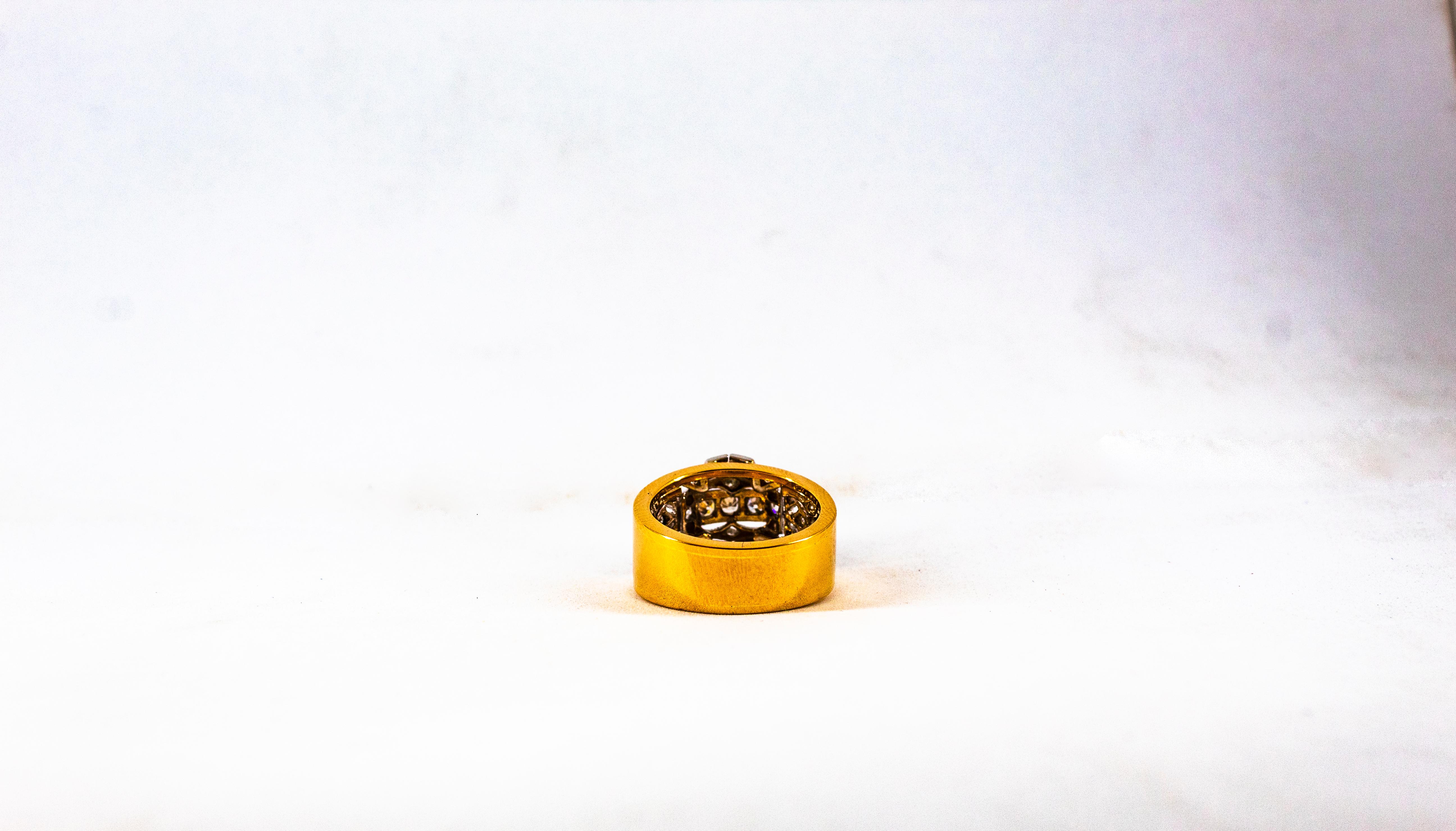 Art Deco Style 0.75 Carat White Old European Cut Diamond Yellow Gold Ring For Sale 6