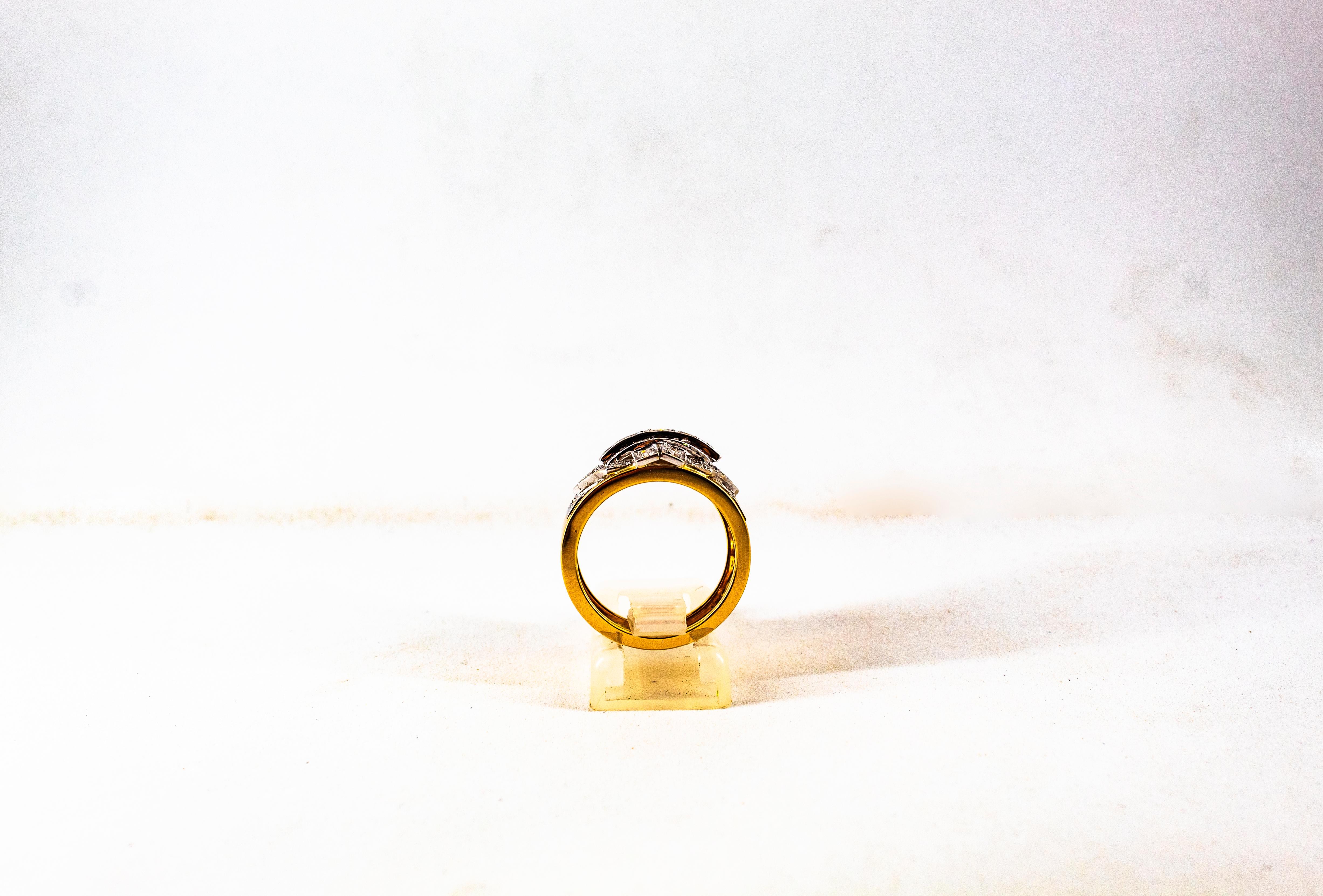 Gelbgoldring mit 0,75 Karat Diamant im alteuropäischen Diamantschliff im Art-déco-Stil für Damen oder Herren im Angebot
