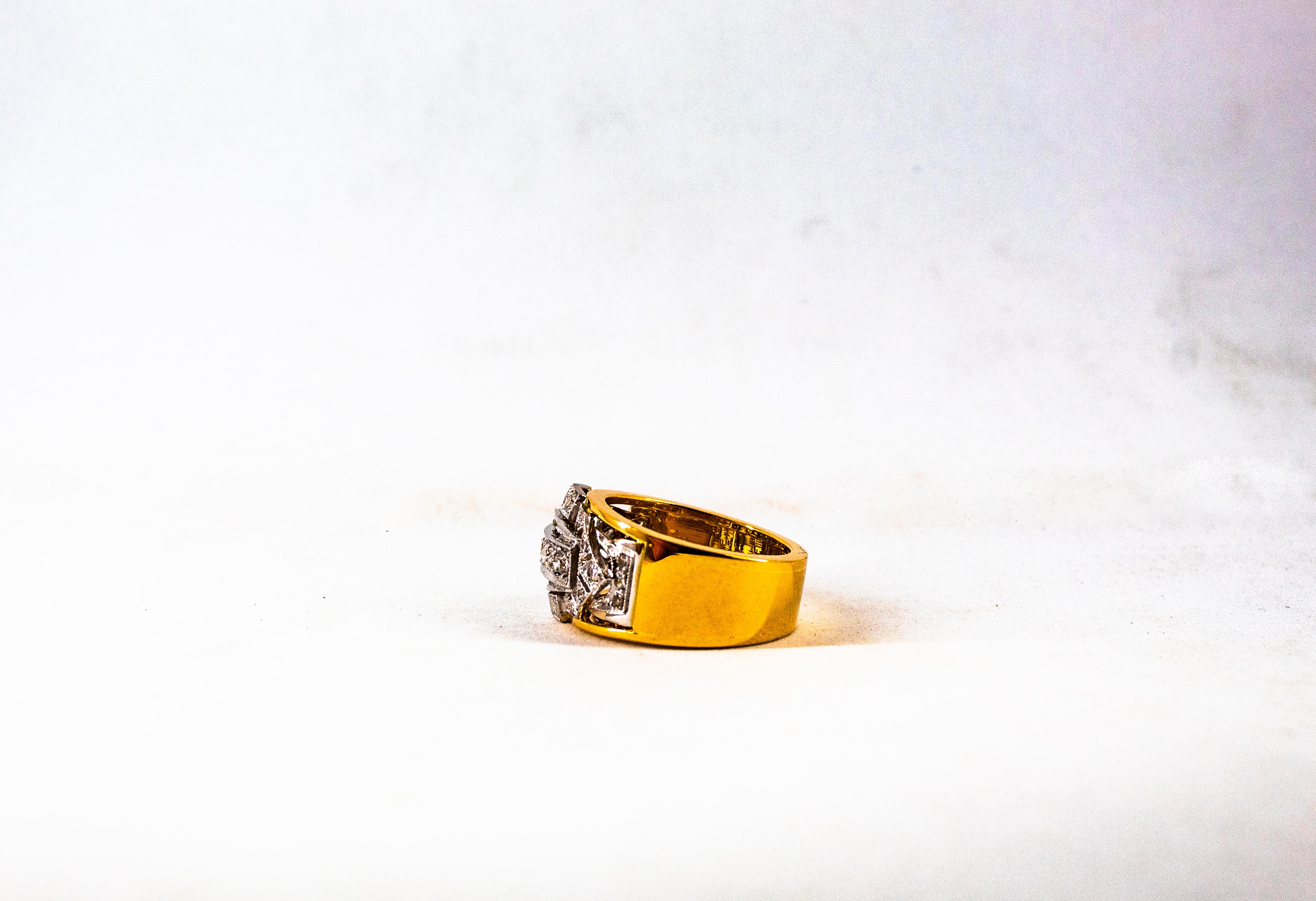 Art Deco Style 0.75 Carat White Old European Cut Diamond Yellow Gold Ring For Sale 5