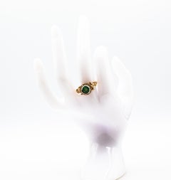 Art Deco Style 0.77 Carat White Brilliant Cut Diamond Ruby Yellow Gold Ring