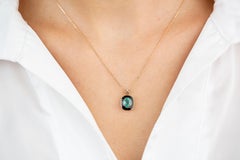 Art Deco Style 0.80 Ct Emerald 14K Rose Gold Necklace