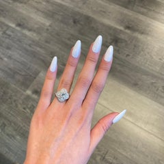 Art Deco Style 0.85ct Rose Cut Diamond 18k White Gold Ring