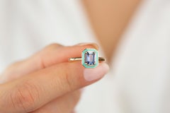 Art Deco Style 0.99 Ct. Sapphire 14K Gold Cocktail Ring