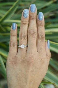 Art Deco Style 1 Carat Diamond Solitaire Engagement Ring Greek Key Pave Filigree