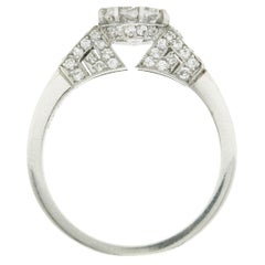 Art Deco Style 1 Carat Diamond Solitaire Engagement Ring Greek Key Pave Filigree