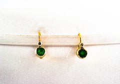 Orecchini a leva in oro giallo con diamante bianco smeraldo da 1,02 carati in stile Art Deco