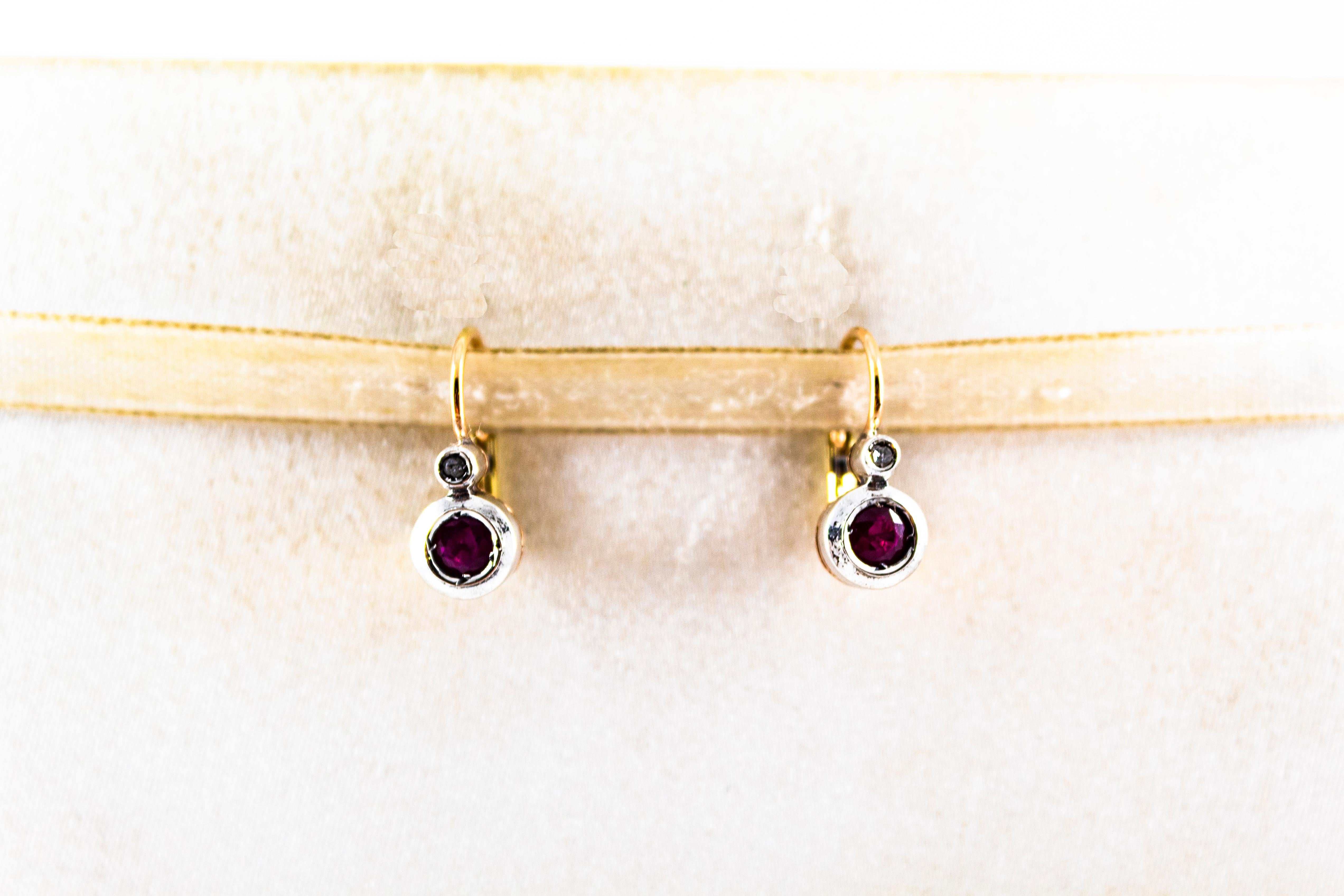 Boucles d'oreilles à levier en or jaune avec diamants blancs et émeraudes de 1,02 carat, style Art déco en vente 1