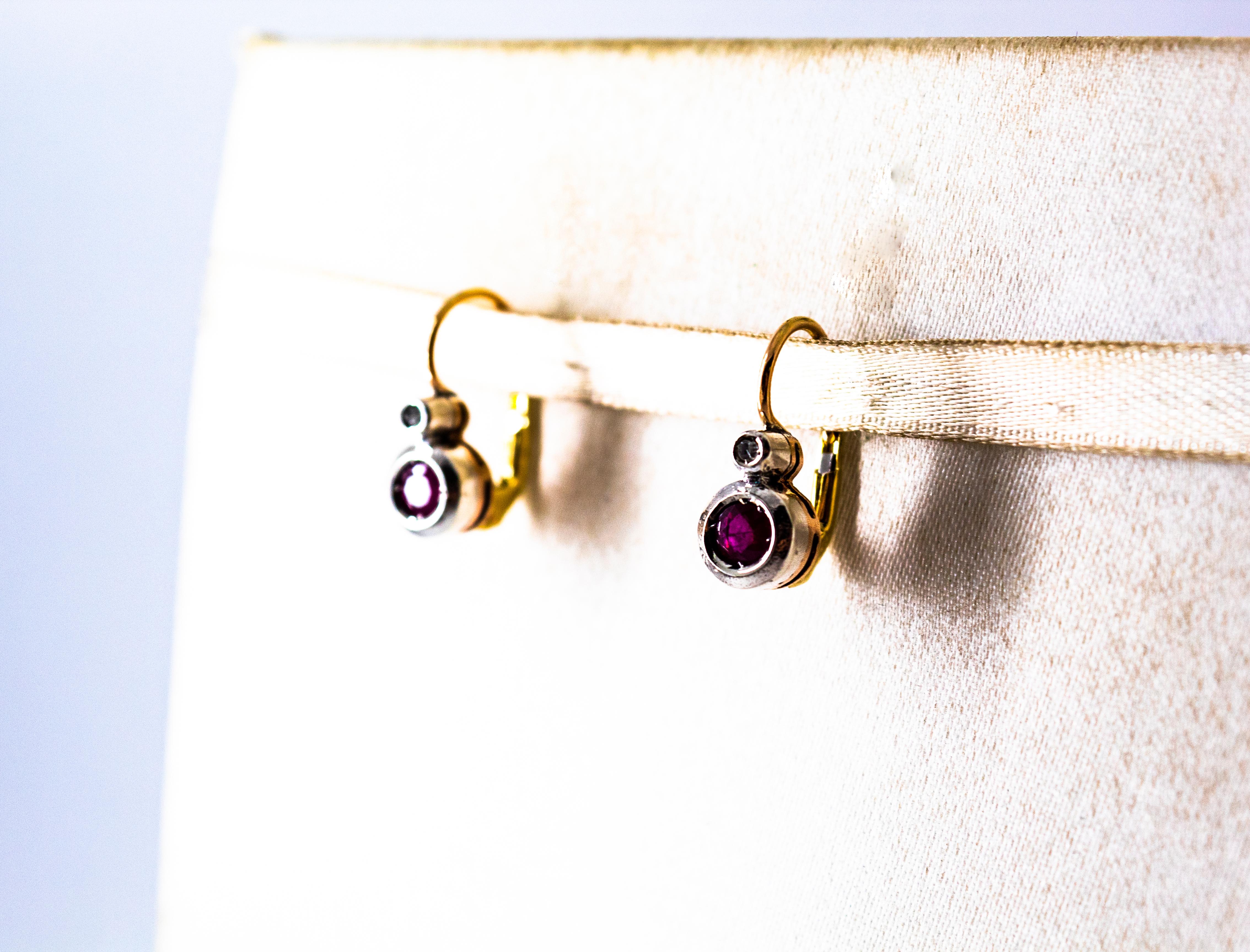 Boucles d'oreilles à levier en or jaune avec diamants blancs et émeraudes de 1,02 carat, style Art déco en vente 4