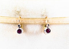Art Deco Style 1.02 Carat Ruby White Diamond Yellow Gold Lever-Back Earrings