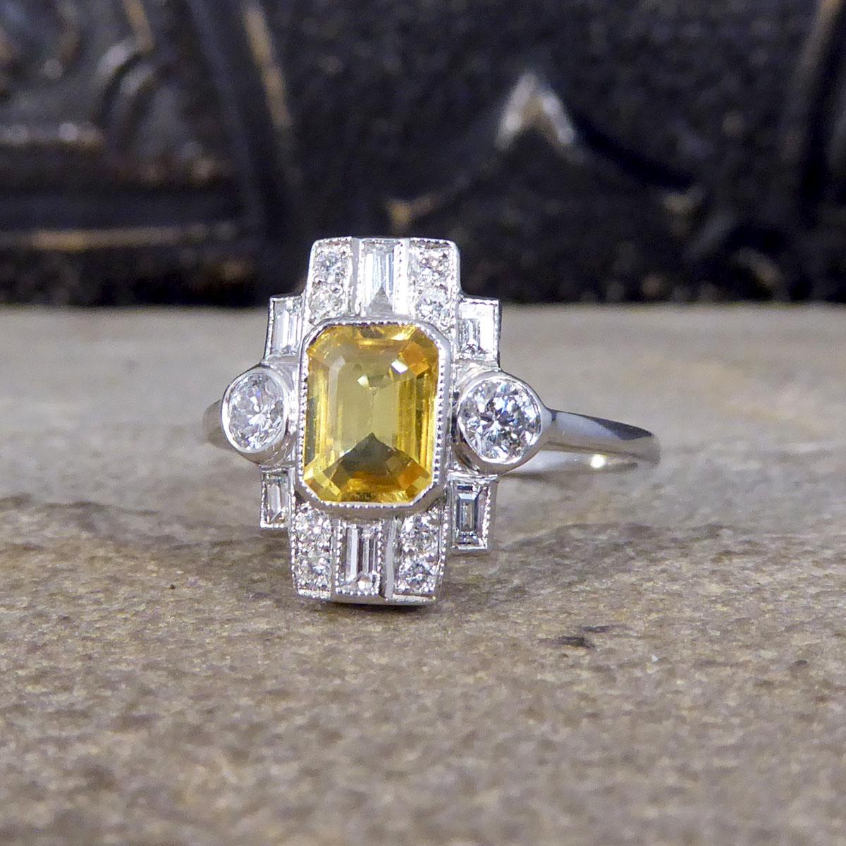 yellow sapphire antique ring