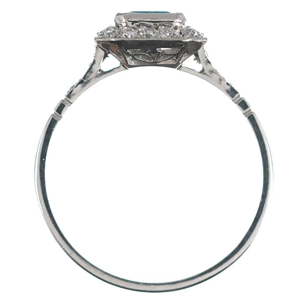 Women's Art Deco Style 1.20 Carat Aquamarine Ring