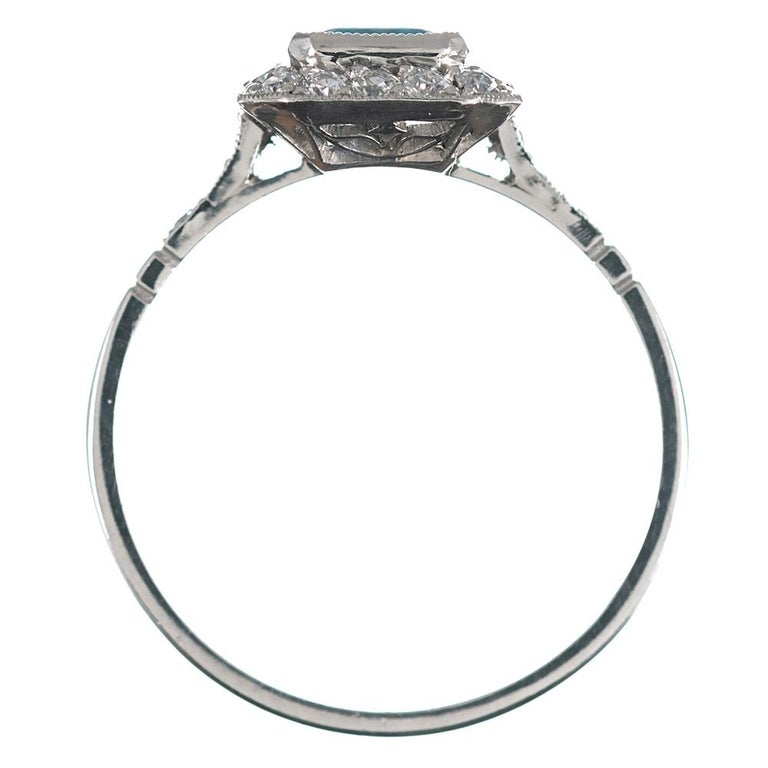 Art Deco Style 1.20 Carat Aquamarine Ring For Sale at 1stDibs