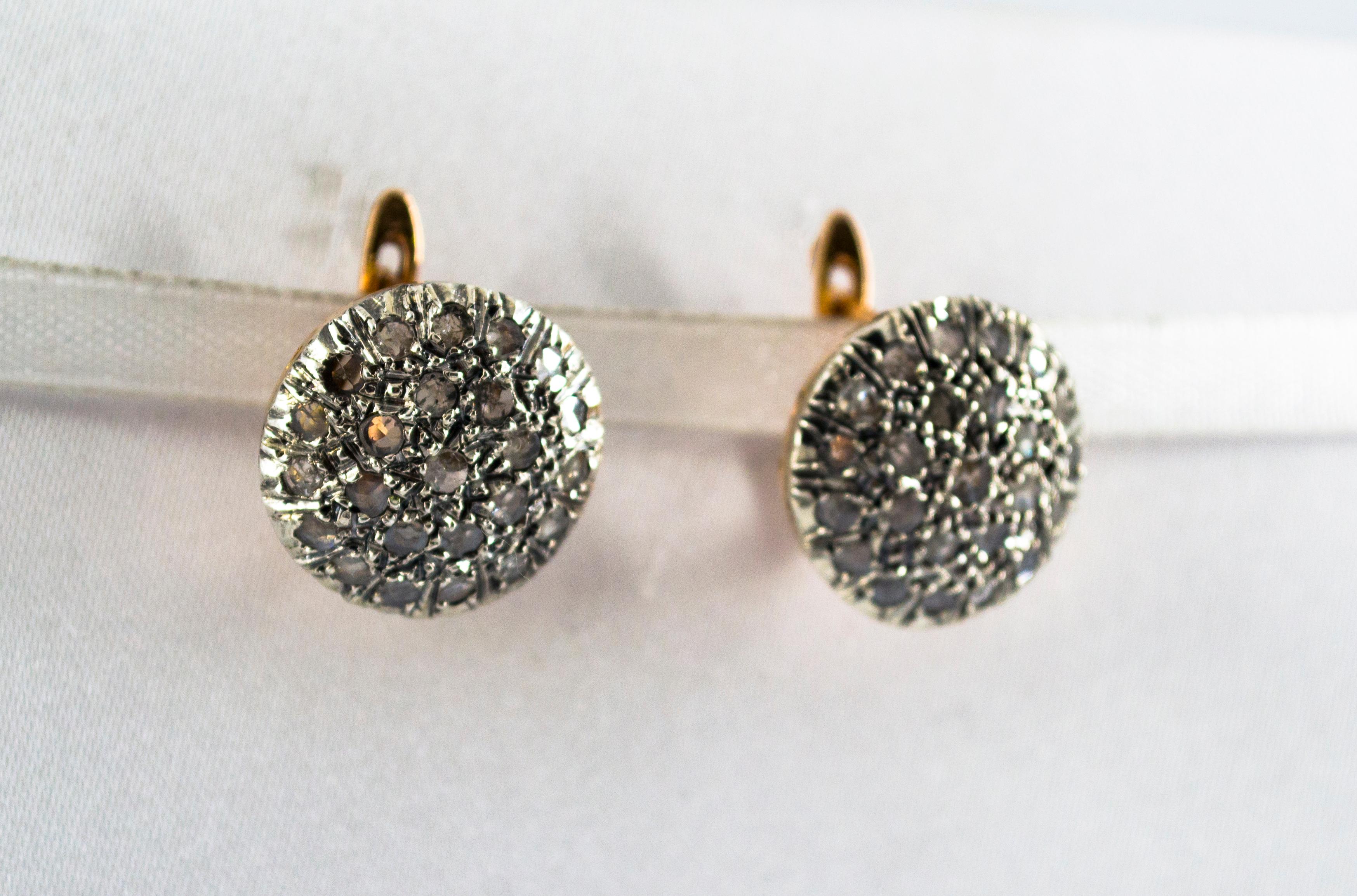 These Earrings are made of 9K Yellow Gold and Sterling Silver.
These Earrings have 1.20 Carats of White Rose Cut Diamonds.
These Earrings are inspired by Art Deco.

All our Earrings have pins for pierced ears but we can change the closure and make