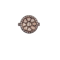 Art Deco Style 1.30 Carat Diamond Eternity Ring in 18k Gold & Silver