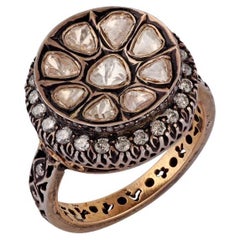 Art Deco Style 1.30 Carat Diamond Eternity Ring in 18k Gold & Silver