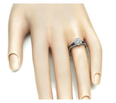 Art Deco Style 1.34ct Diamond Sapphire Engagement Ring