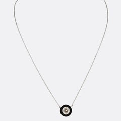 Art Deco Style 1.35 Carat Diamond and Onyx Necklace