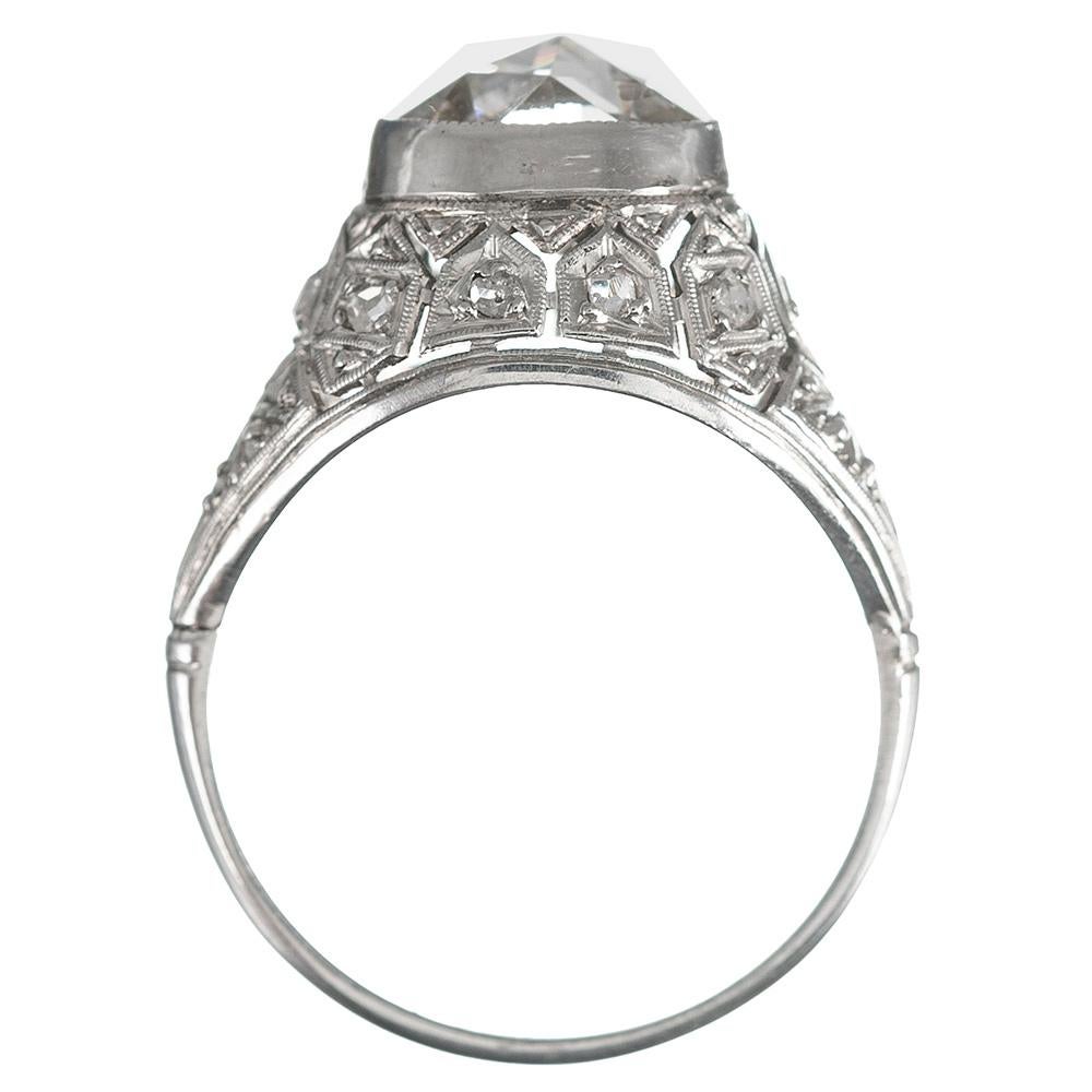 Women's Art Deco Style 1.35 Carat Rose Cut Diamond Filigree Ring