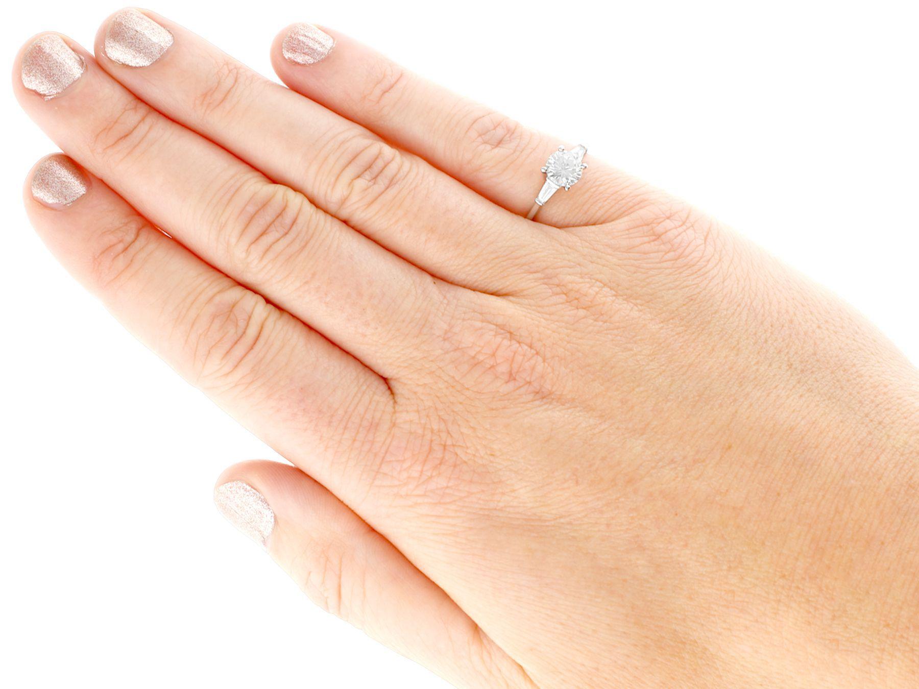 Art Deco Style GIA Certified 1.38 Carat Diamond and White Gold Engagement Ring For Sale 6