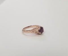 Art Deco Style 14 Karat Rose Gold Ruby and Diamond Ring