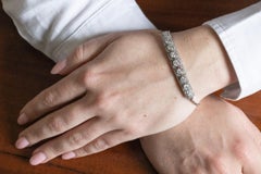 Art Deco-style 14k white gold bracelet with approximately 2.50 ct diamonds