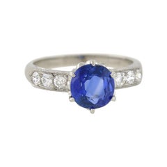 Art Deco Style 1.50 Carat Sapphire Diamond Ring