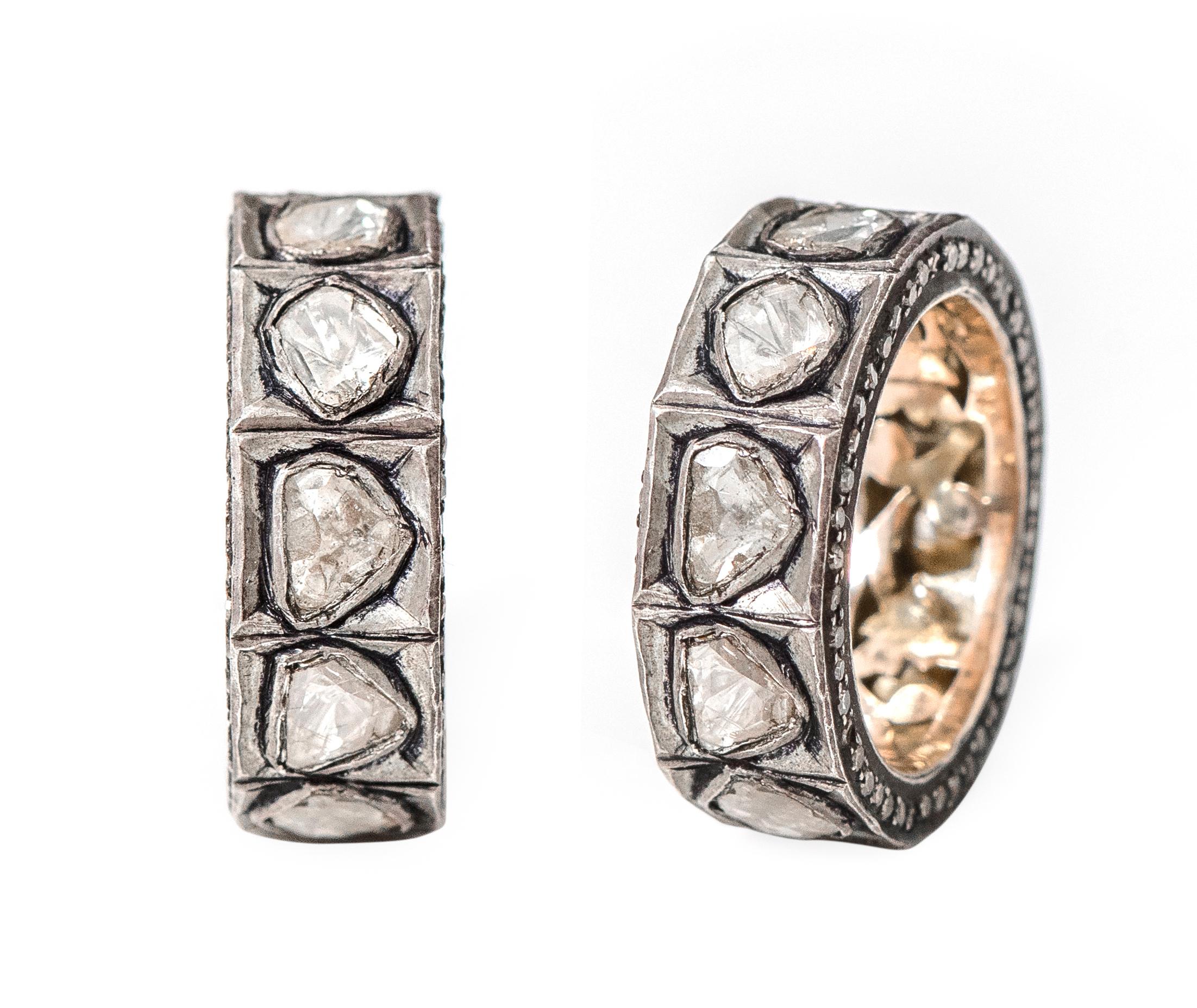 Eternity-Ring im Art-Deco-Stil mit 1,57 Karat Diamant (Ungeschliffen) im Angebot