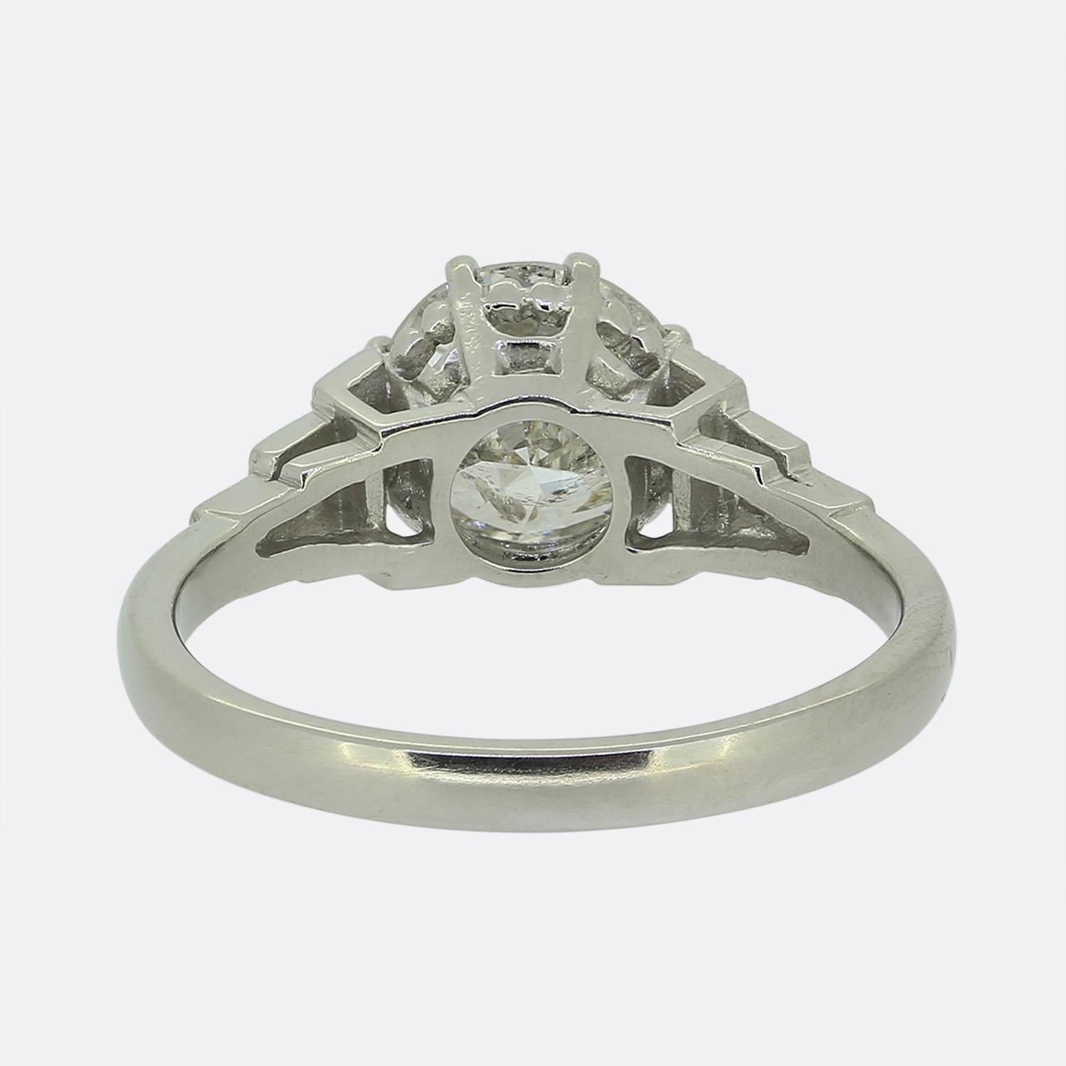 Bague en diamant de 1,60 carat de style Art déco Bon état - En vente à London, GB