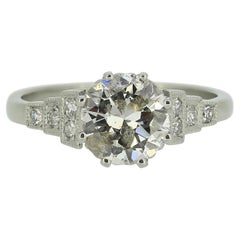 Bague en diamant de 1,60 carat de style Art déco