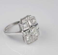 Art Deco Style 1.60 Ct Diamond Dazzling Dinner Ring