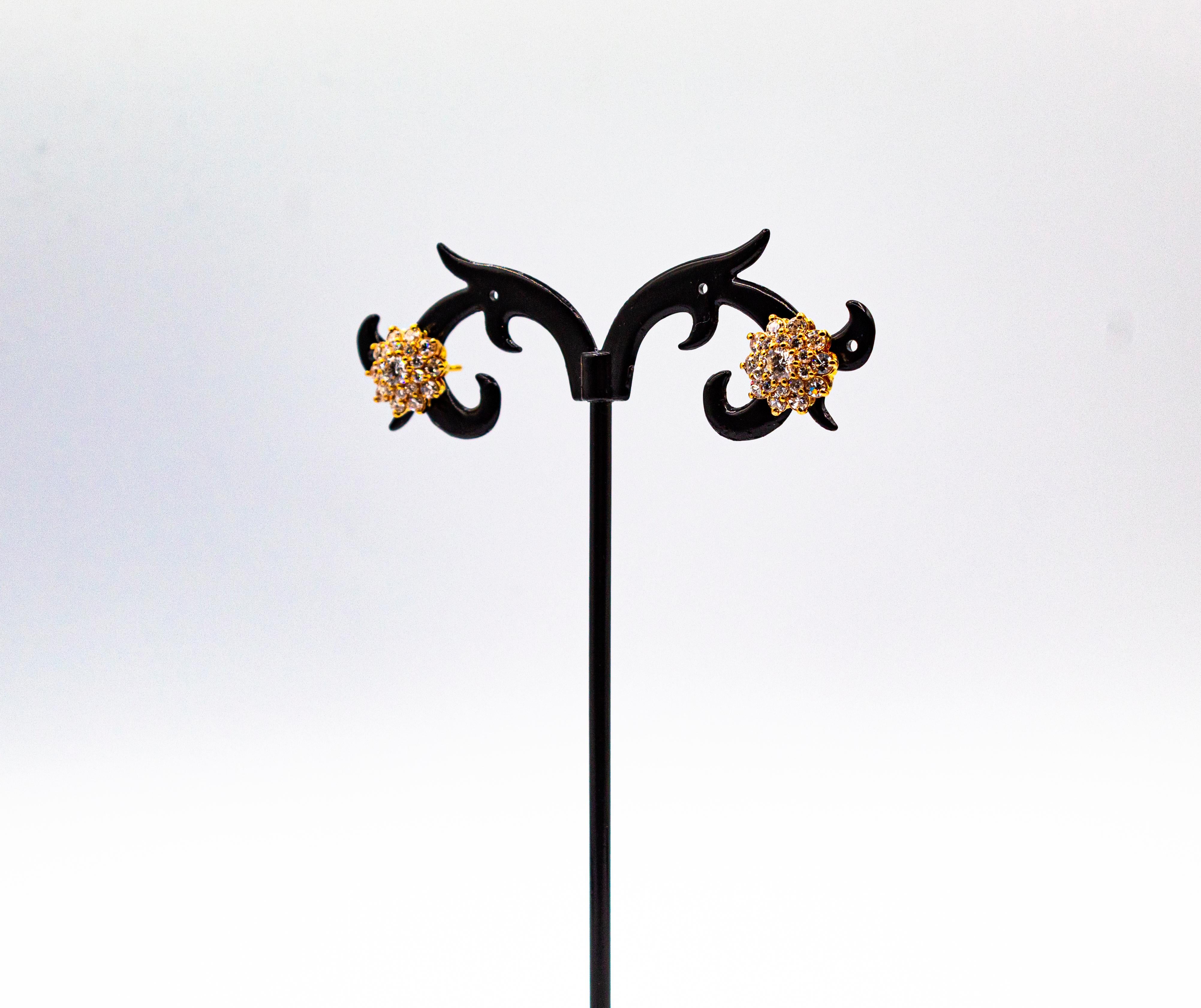 Gelbgold-Ohrstecker im Art-déco-Stil mit 1,64 Karat Diamanten im weißen Brillantschliff im Angebot 6