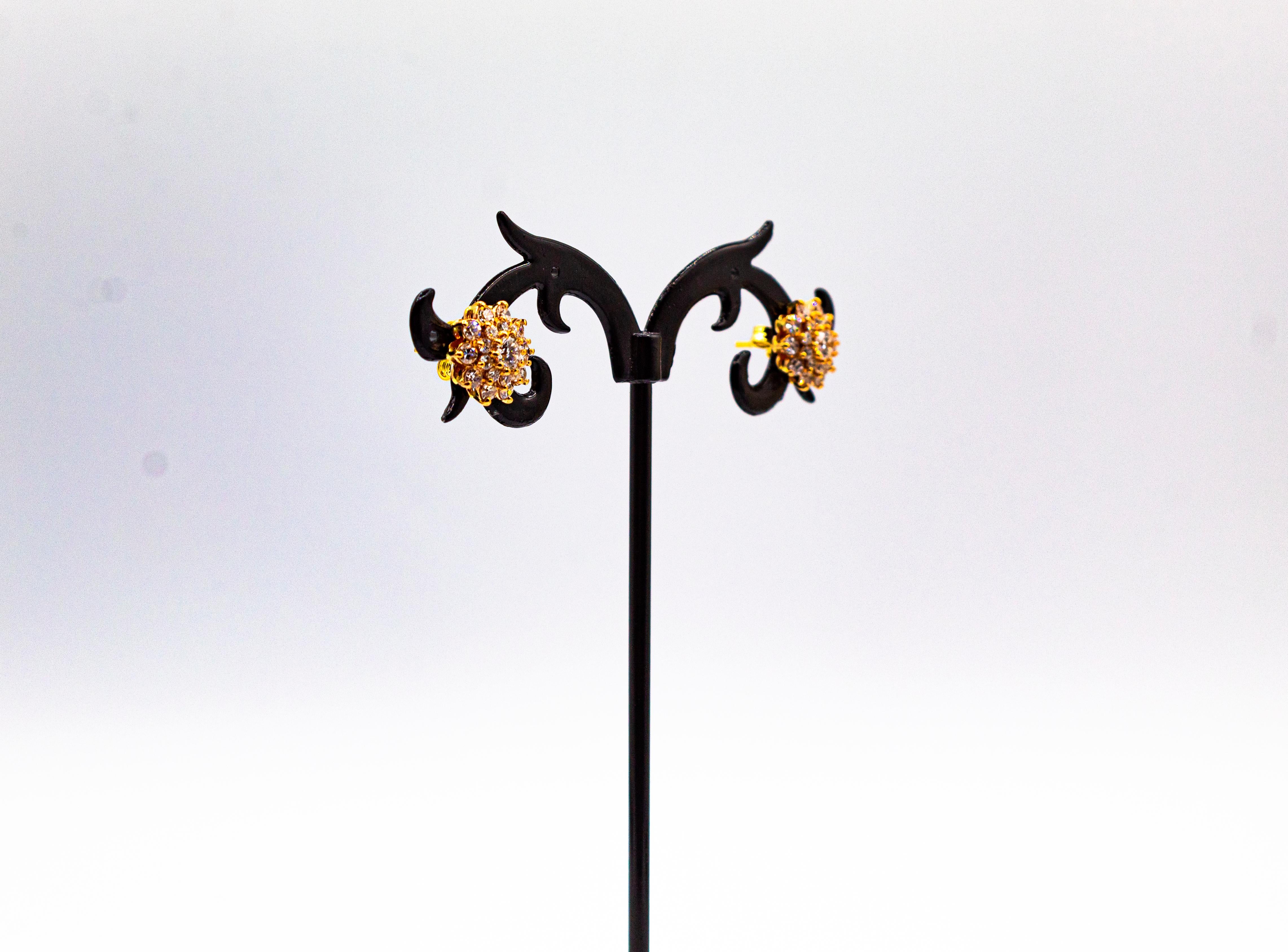 Gelbgold-Ohrstecker im Art-déco-Stil mit 1,64 Karat Diamanten im weißen Brillantschliff im Angebot 4