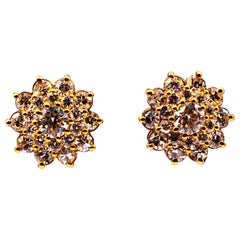 Gelbgold-Ohrstecker im Art-déco-Stil mit 1,64 Karat Diamanten im weißen Brillantschliff