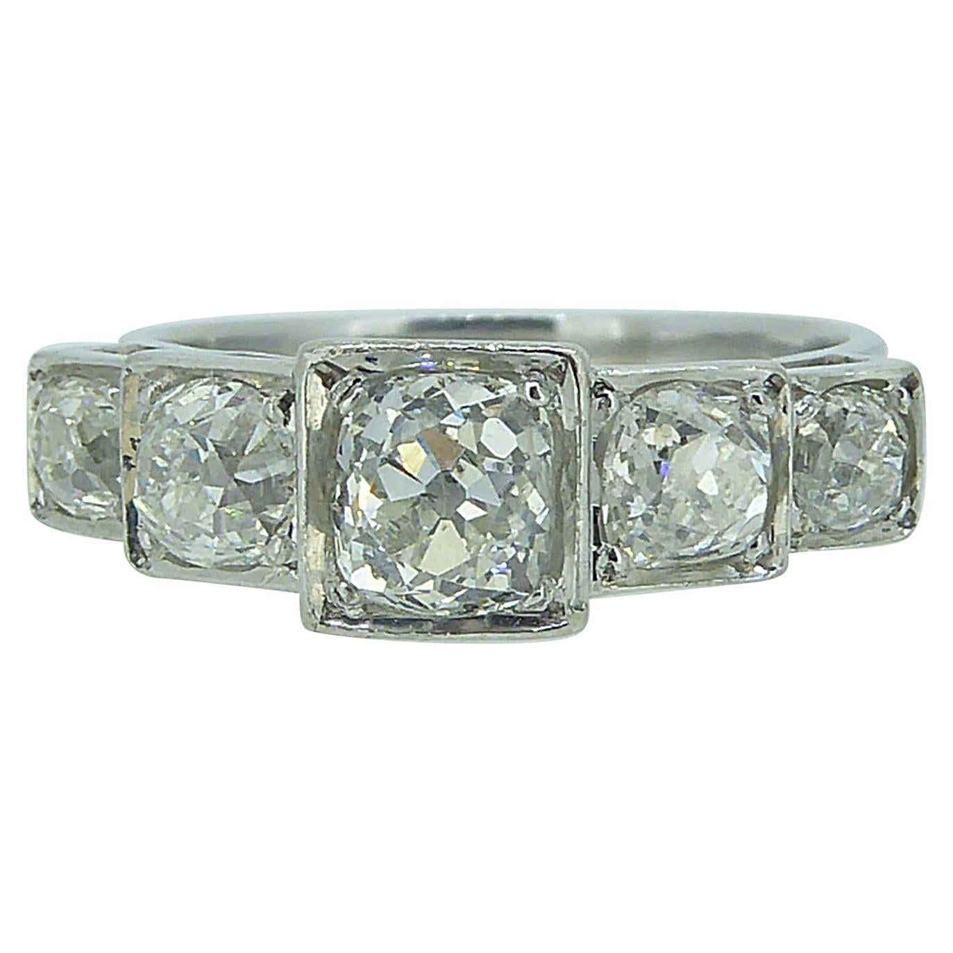 Art Deco Style 1.75 Carat Old Cut Diamond Ring, circa 1930s-1940s