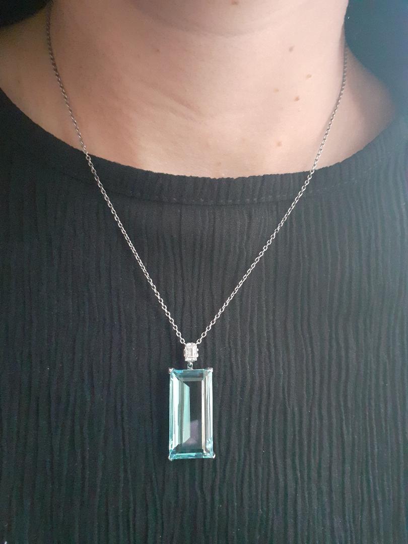art deco aquamarine necklace