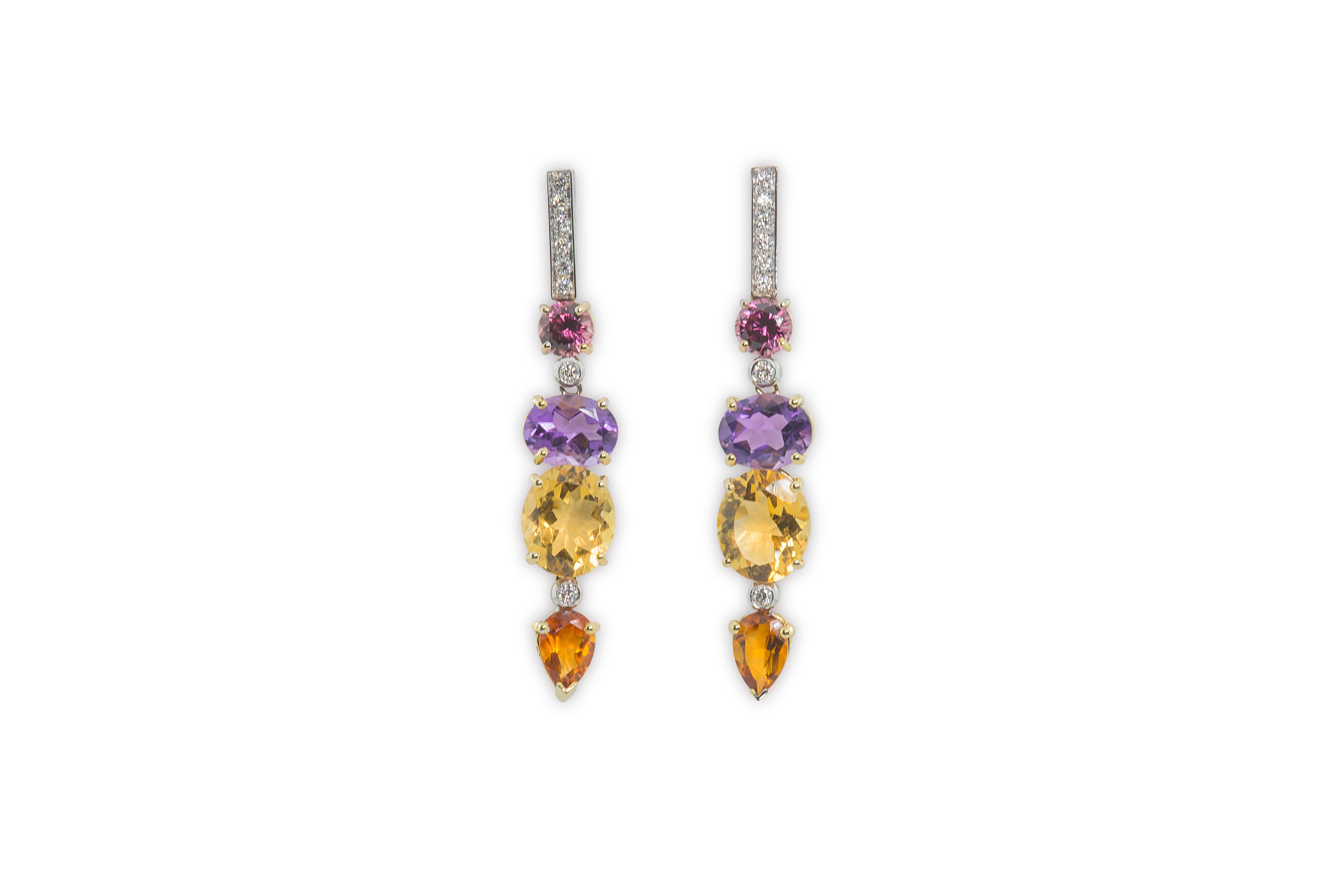 citrine earrings white gold