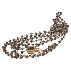 Used Art Deco Style 18 Karat Gold 40.9 Carat Brown Diamonds Beaded Sautoir Necklace