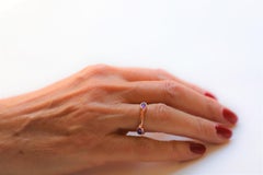 Rossella Ugolini 18 Karats Yellow Gold Amethyst Stacking Ring Made in Italy