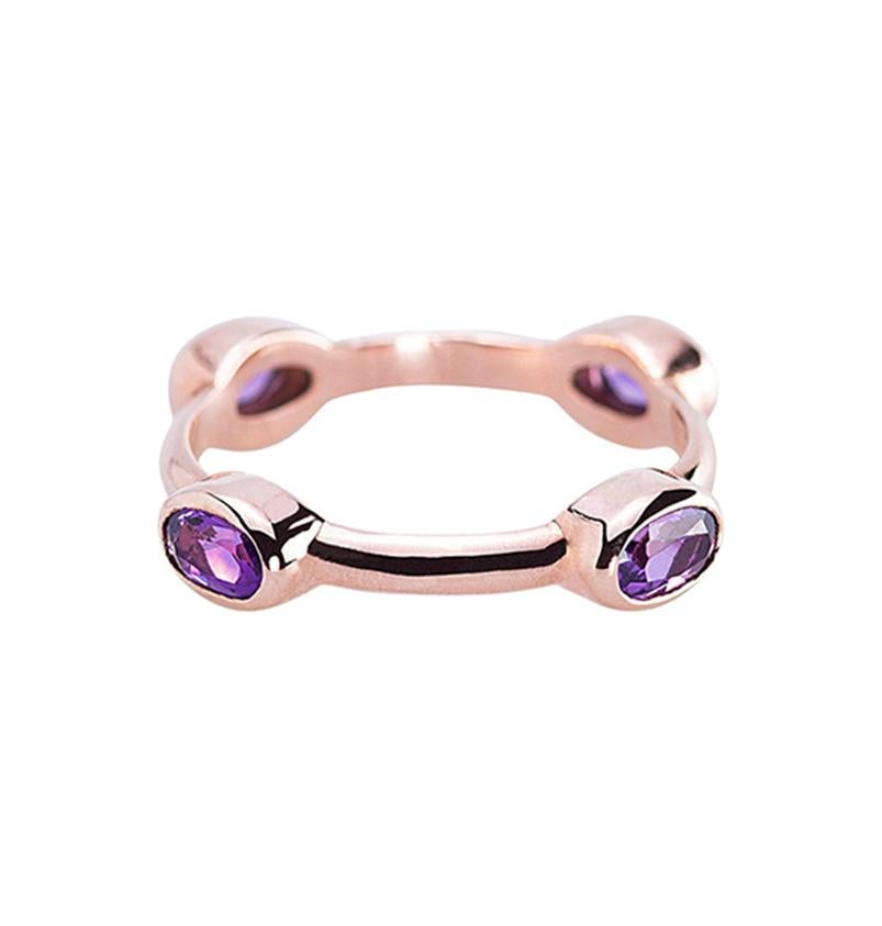 Art Deco Style 18 Karats Gold Amethyst 