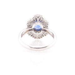 Art Deco Style 1.83 Carat Sapphire and Diamond Ballerina Ring Set in Platinum
