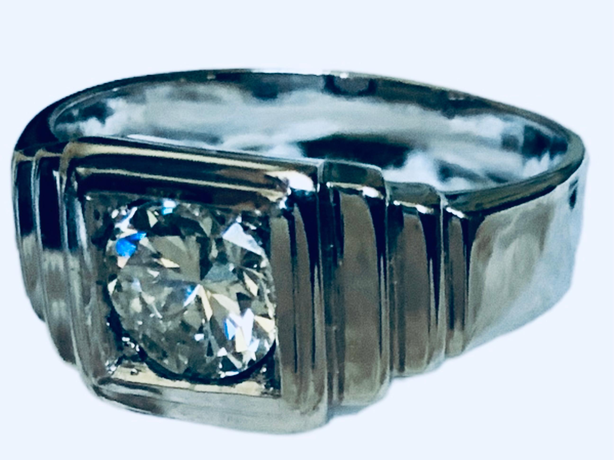Art Deco Style 18K White Gold And Diamond Ring For Sale 6