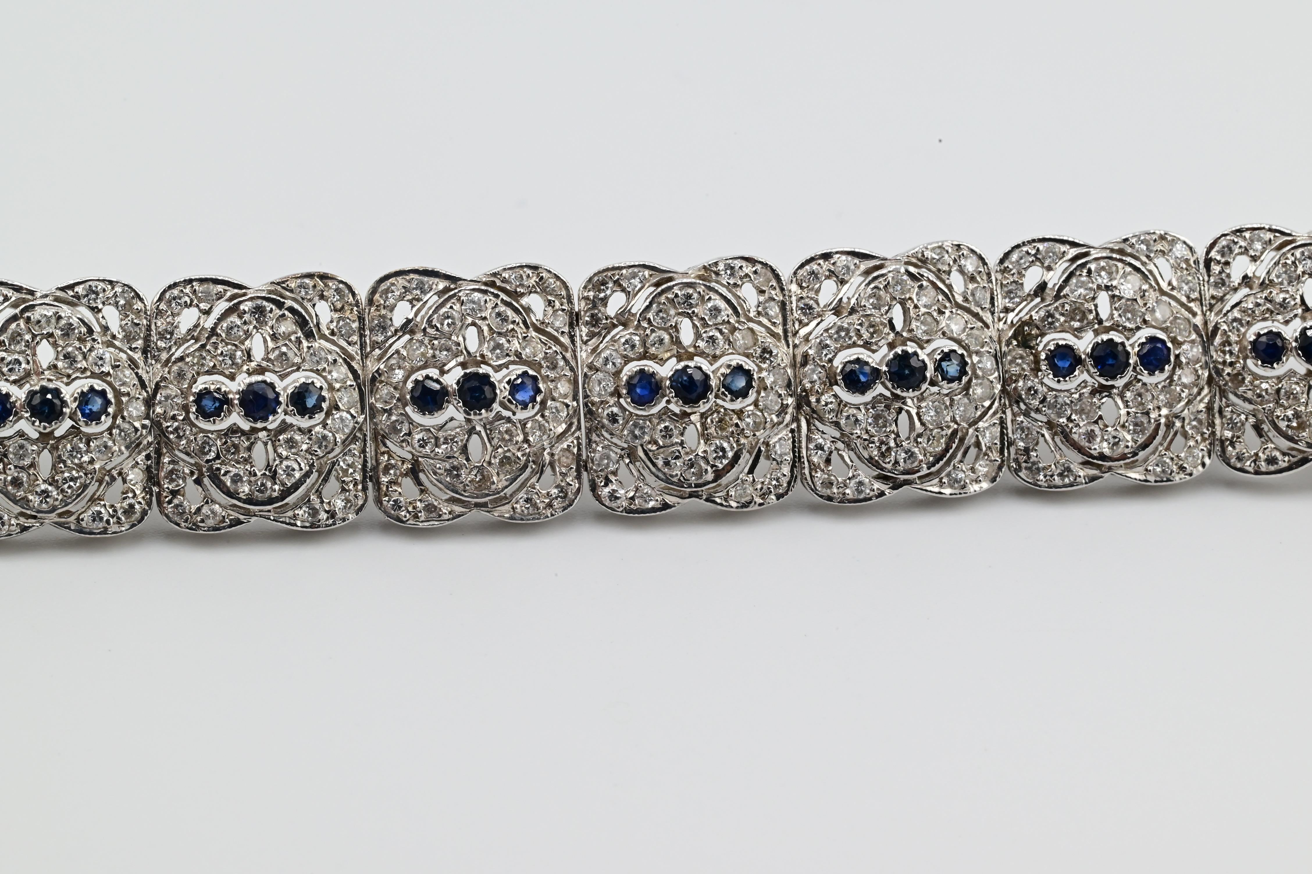 18 Karat Weißgold Diamant-Armband im Art-déco-Stil mit 4,92 Karat 28.65 Gramm Damen im Angebot