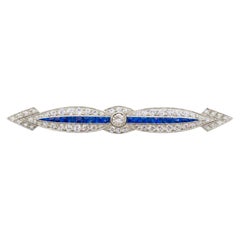 Spilla ART DECO in stile DIAMONDS & Sapphires.